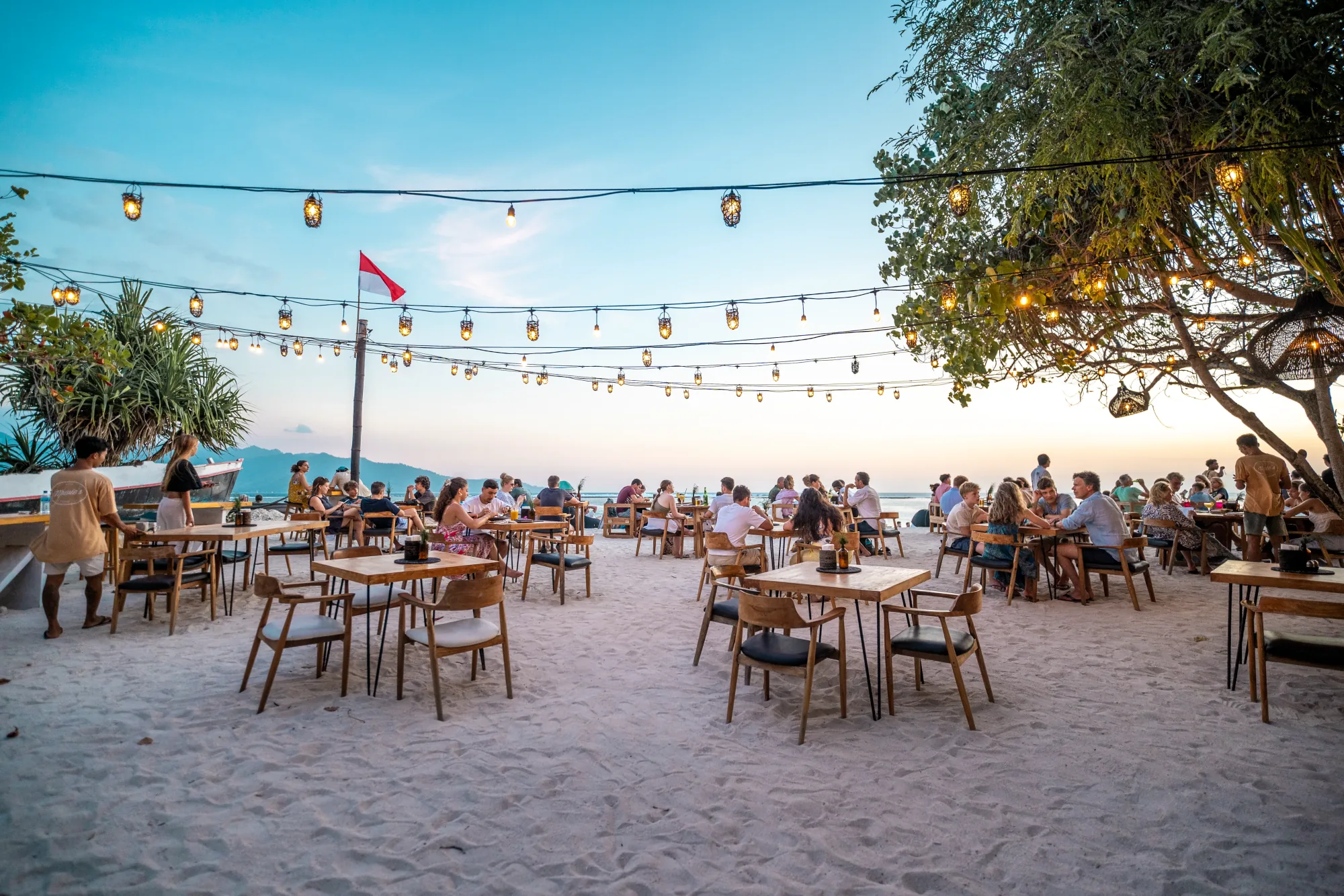 Beachfront restaurant at Mowie's Gili Air